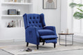 Coolmore Modern Comfortable Upholstered Leisurechair Recliner Chair For Living Room Navy Primary Living Space Rubberwood Foam Linen