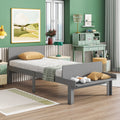 Twin Bed With Footboard Bench,Grey Twin Grey Wood Bedroom American Design Pine Pine