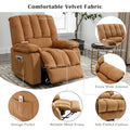 Massage Recliner Chair Electric Power Lift Recliner Chairs With Heat, Vibration, Side Pocket For Living Room, Bedroom, Light Brown Light Brown Velvet