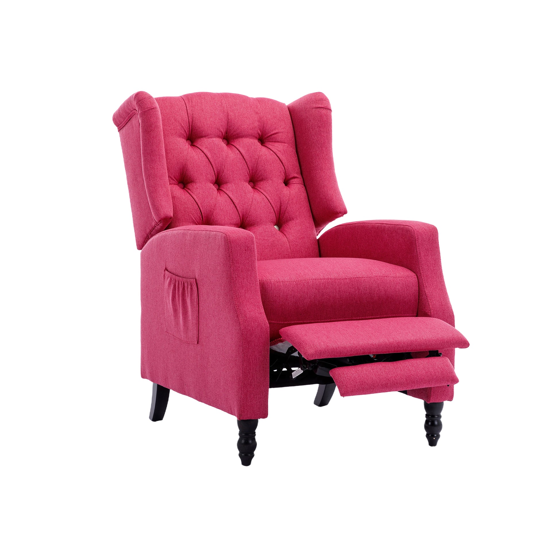 Coolmore Modern Comfortable Upholstered Leisurechair Recliner Chair For Living Room Rose Red Primary Living Space Rubberwood Foam Linen