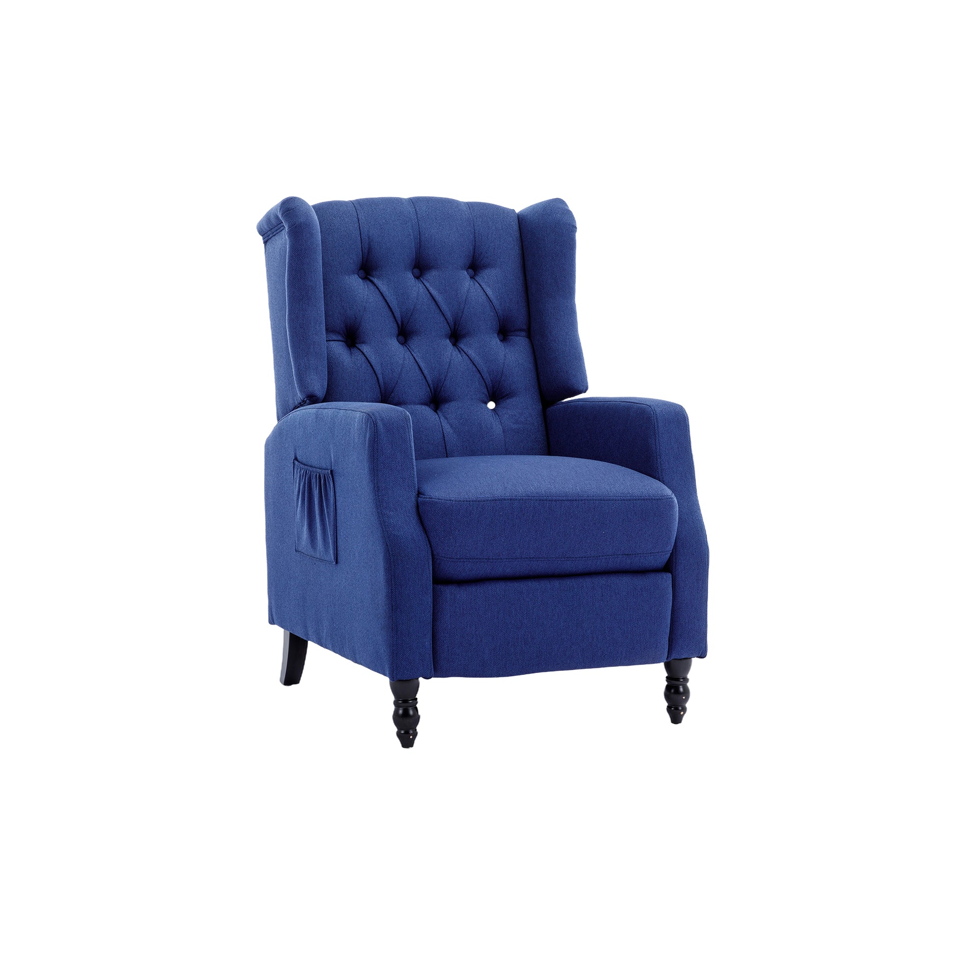 Coolmore Modern Comfortable Upholstered Leisurechair Recliner Chair For Living Room Navy Primary Living Space Rubberwood Foam Linen