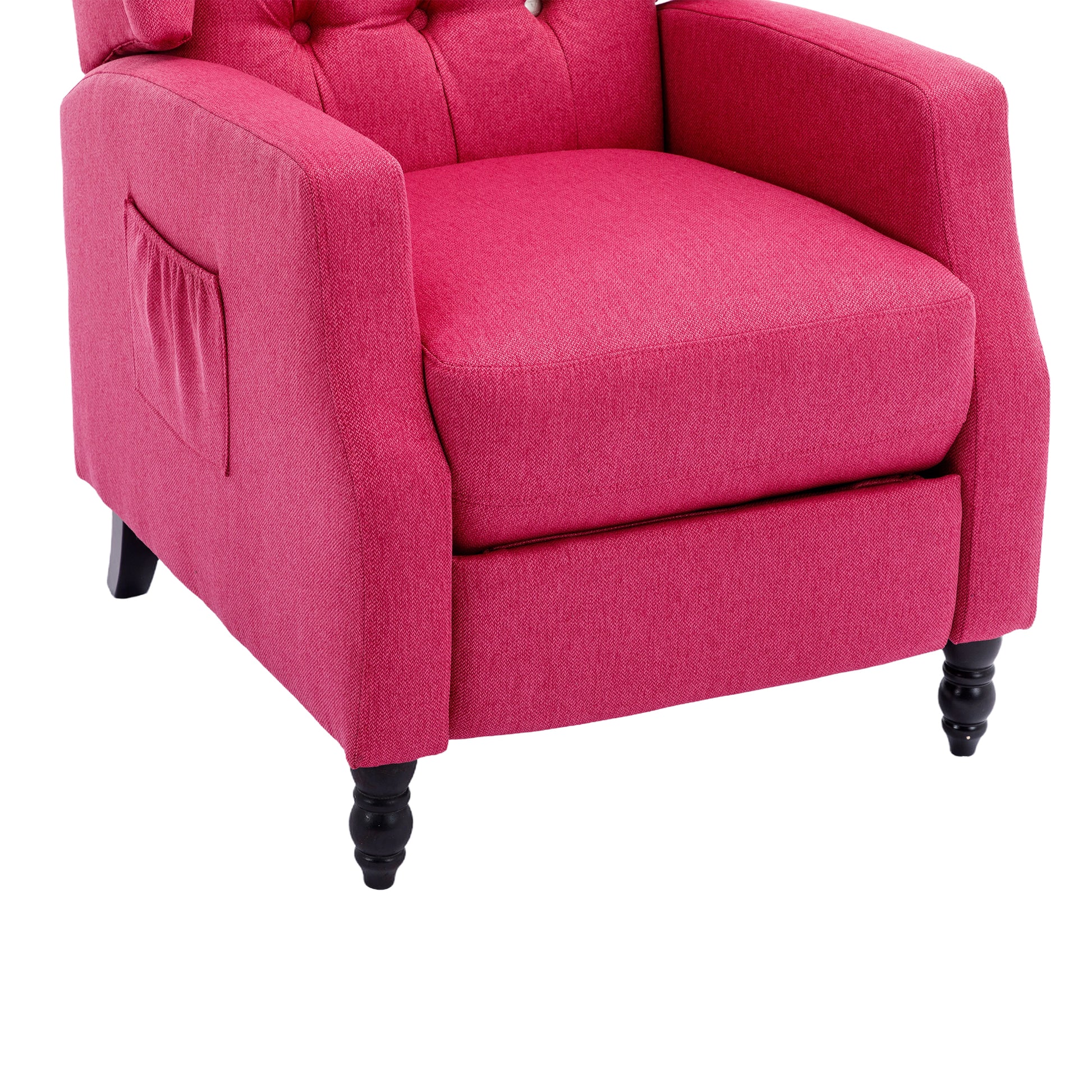 Coolmore Modern Comfortable Upholstered Leisurechair Recliner Chair For Living Room Rose Red Primary Living Space Rubberwood Foam Linen