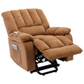 Massage Recliner Chair Electric Power Lift Recliner Chairs With Heat, Vibration, Side Pocket For Living Room, Bedroom, Light Brown Light Brown Velvet