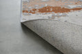 Zara Collection Abstract Design Gray Brown Rust Machine Washable Super Soft Area Rug Multicolor Polyester