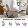 Massage Recliner Chair Electric Power Lift Recliner Chairs With Heat, Vibration, Side Pocket For Living Room Bedroom, Beige Beige Velvet