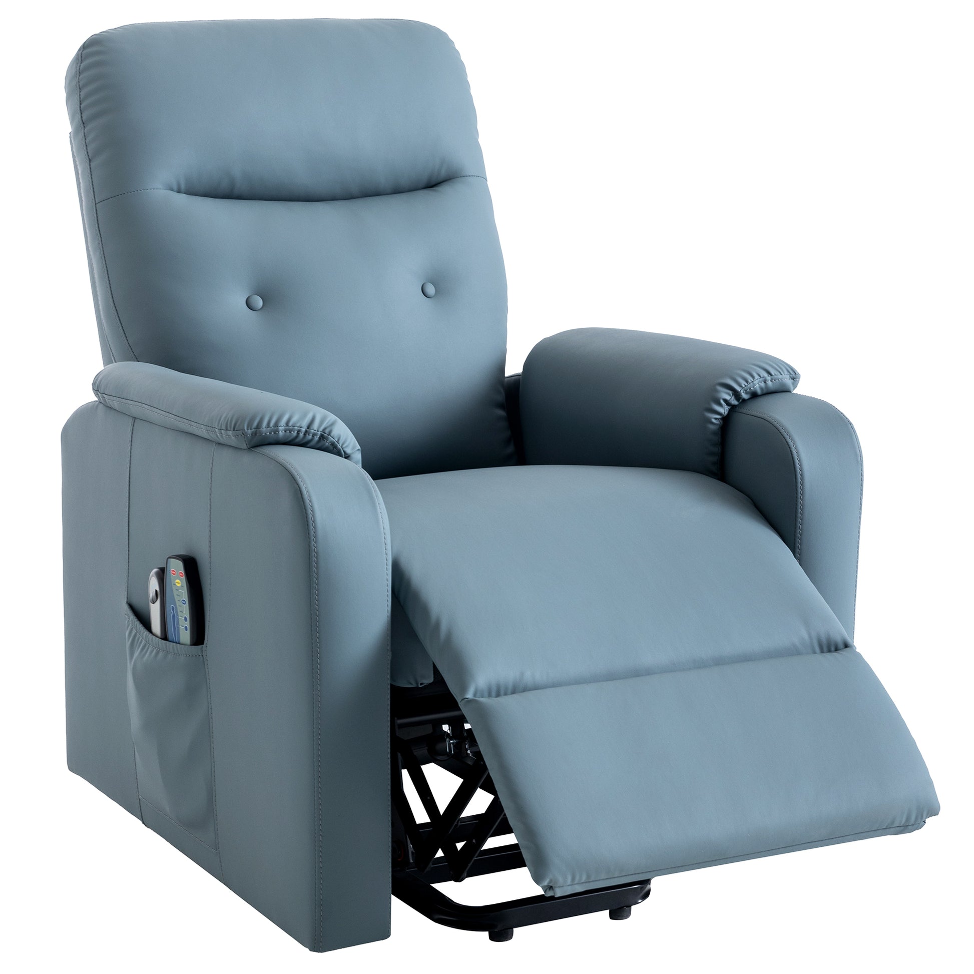 Massage Recliner Chair Electric Power Lift Chairs With Side Pocket, Adjustable Massage And Heating Function For Adults And Seniors, Squirrel Grey Grey Pu