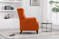 Coolmore Modern Comfortable Upholstered Leisurechair Recliner Chair For Living Room Orange Primary Living Space Rubberwood Foam Linen
