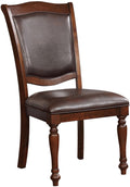 Luxurious Traditional Dining Chairs Brown Cherry Solid Wood Espressoseat Set Of 2Pc Side Chairs Turned Legs Kitchen Dining Room Cherry Brown Dining Room Traditional Dining Chairs Solid Back Solid
