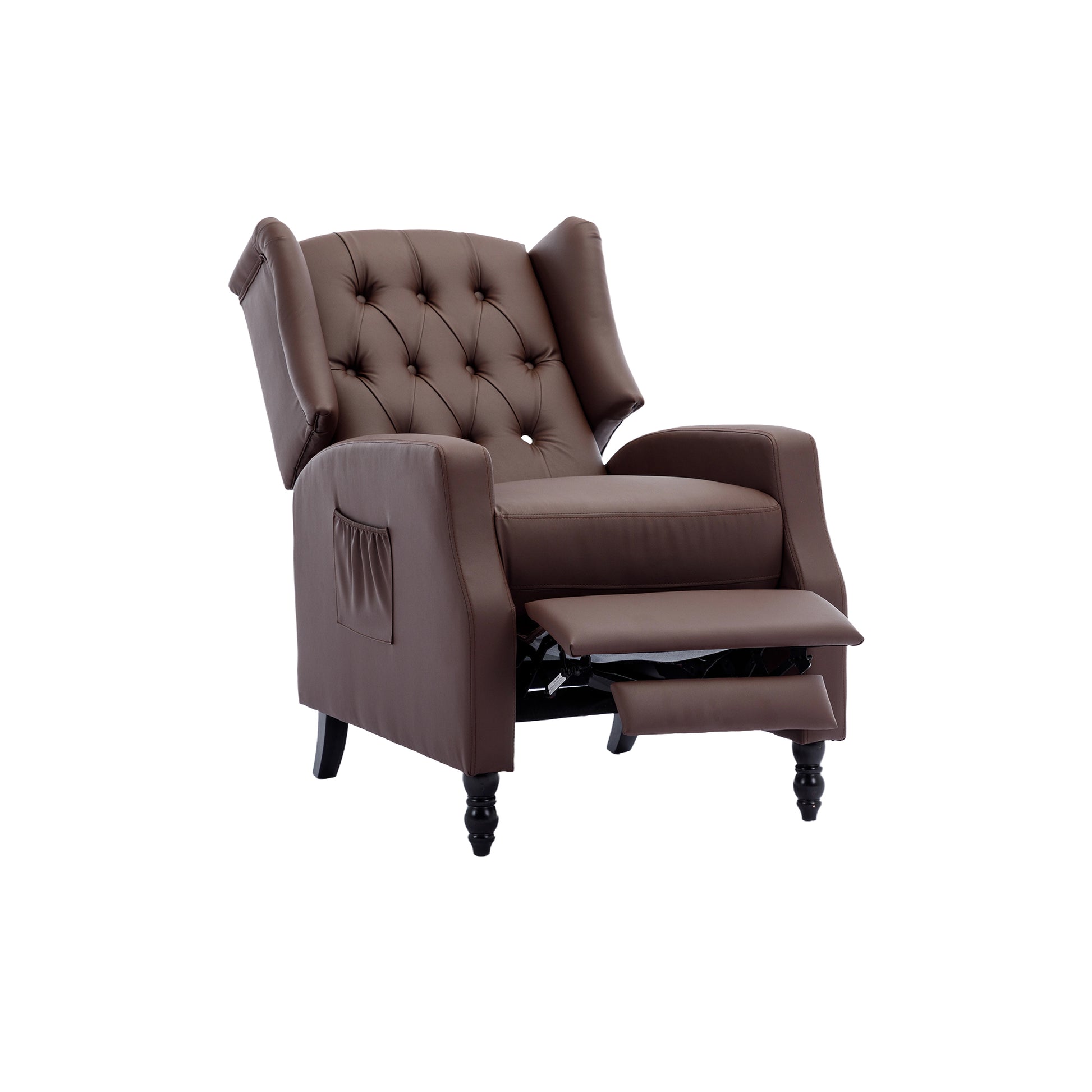 Coolmore Modern Comfortable Upholstered Leisurechair Recliner Chair For Living Room Brown Primary Living Space Rubberwood Foam Pu Leather