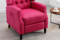 Coolmore Modern Comfortable Upholstered Leisurechair Recliner Chair For Living Room Rose Red Primary Living Space Rubberwood Foam Linen