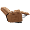 Massage Recliner Chair Electric Power Lift Recliner Chairs With Heat, Vibration, Side Pocket For Living Room, Bedroom, Light Brown Light Brown Velvet