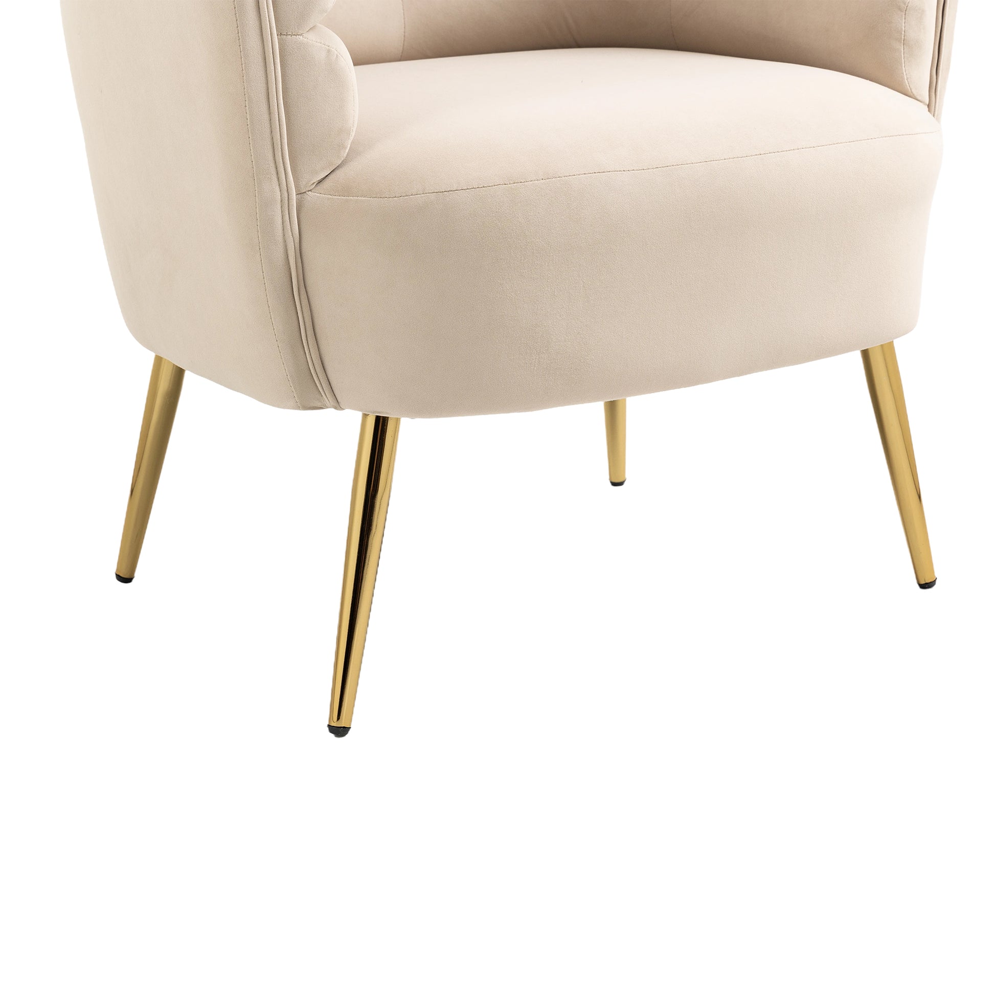 Coolmore Accent Chair ,Leisure Single Chair With Golden Feet Beige Velvet