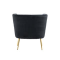 Coolmore Accent Chair ,Leisure Single Chair With Golden Feet Black Velvet