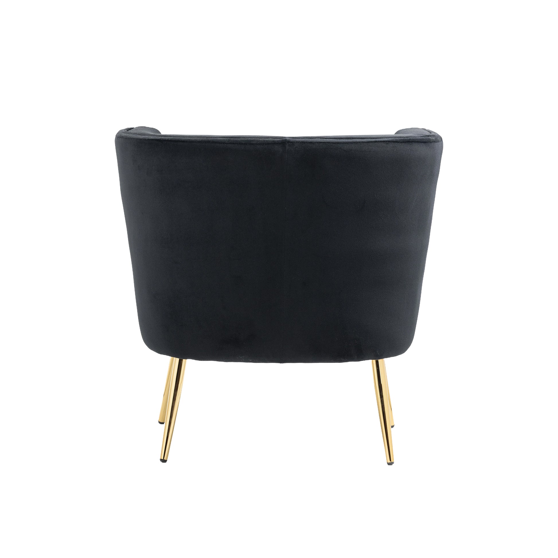 Coolmore Accent Chair ,Leisure Single Chair With Golden Feet Black Velvet