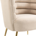 Coolmore Accent Chair ,Leisure Single Chair With Golden Feet Beige Velvet