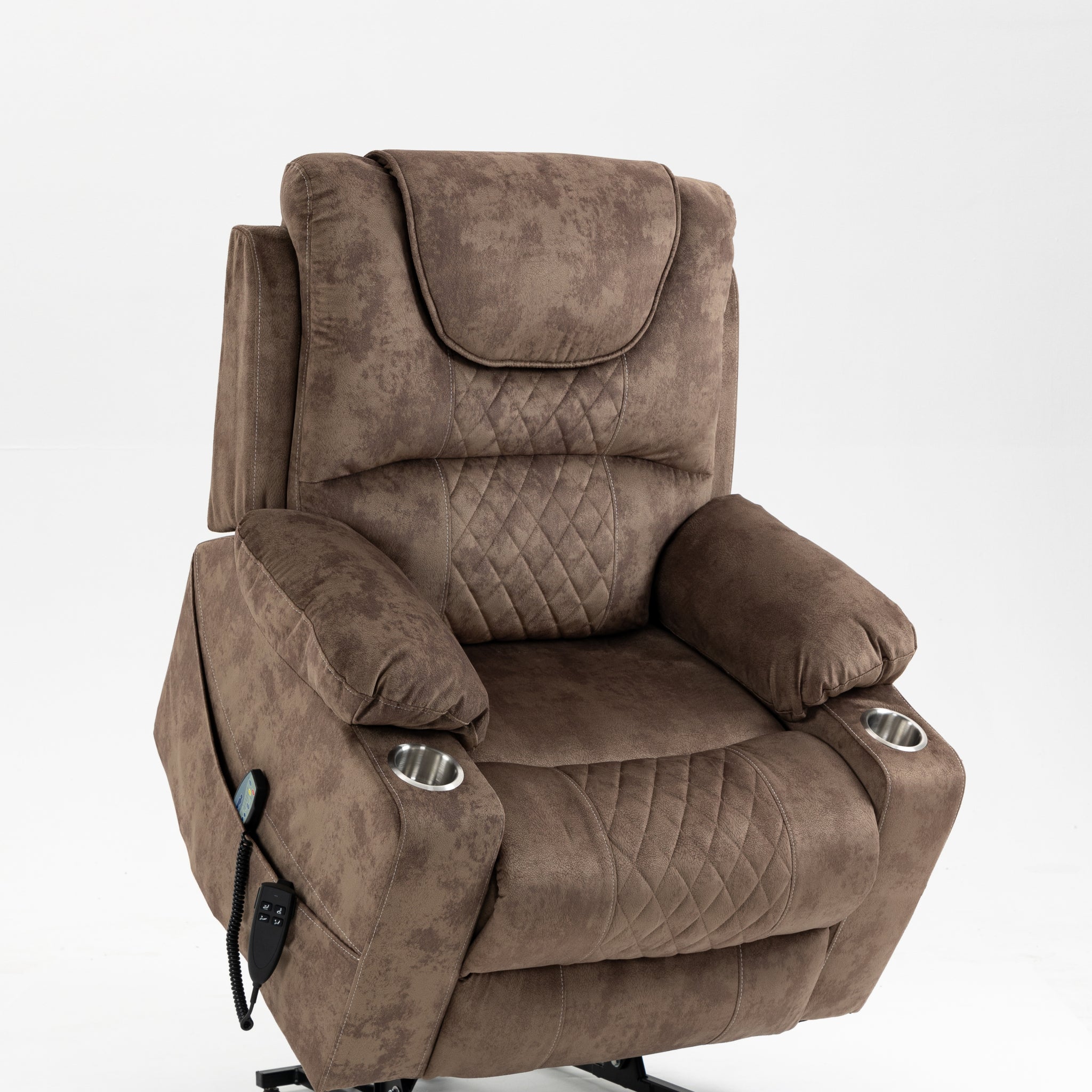 Lounge Chair Lift Chair Relax Sofa Chair Sitting Room Furniture Sitting Room Power Supply Elderly Electric Lounge Chair 180 Degree Lying Flat Brown Cotton Velvet