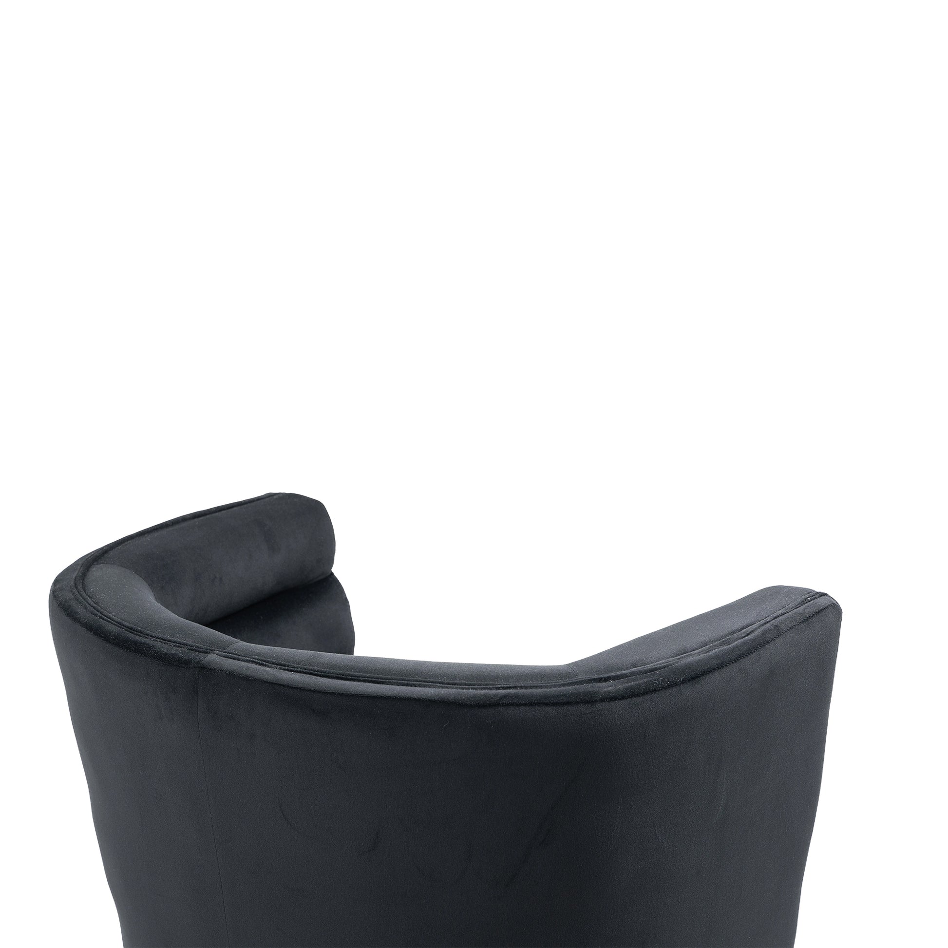 Coolmore Accent Chair ,Leisure Single Chair With Golden Feet Black Velvet