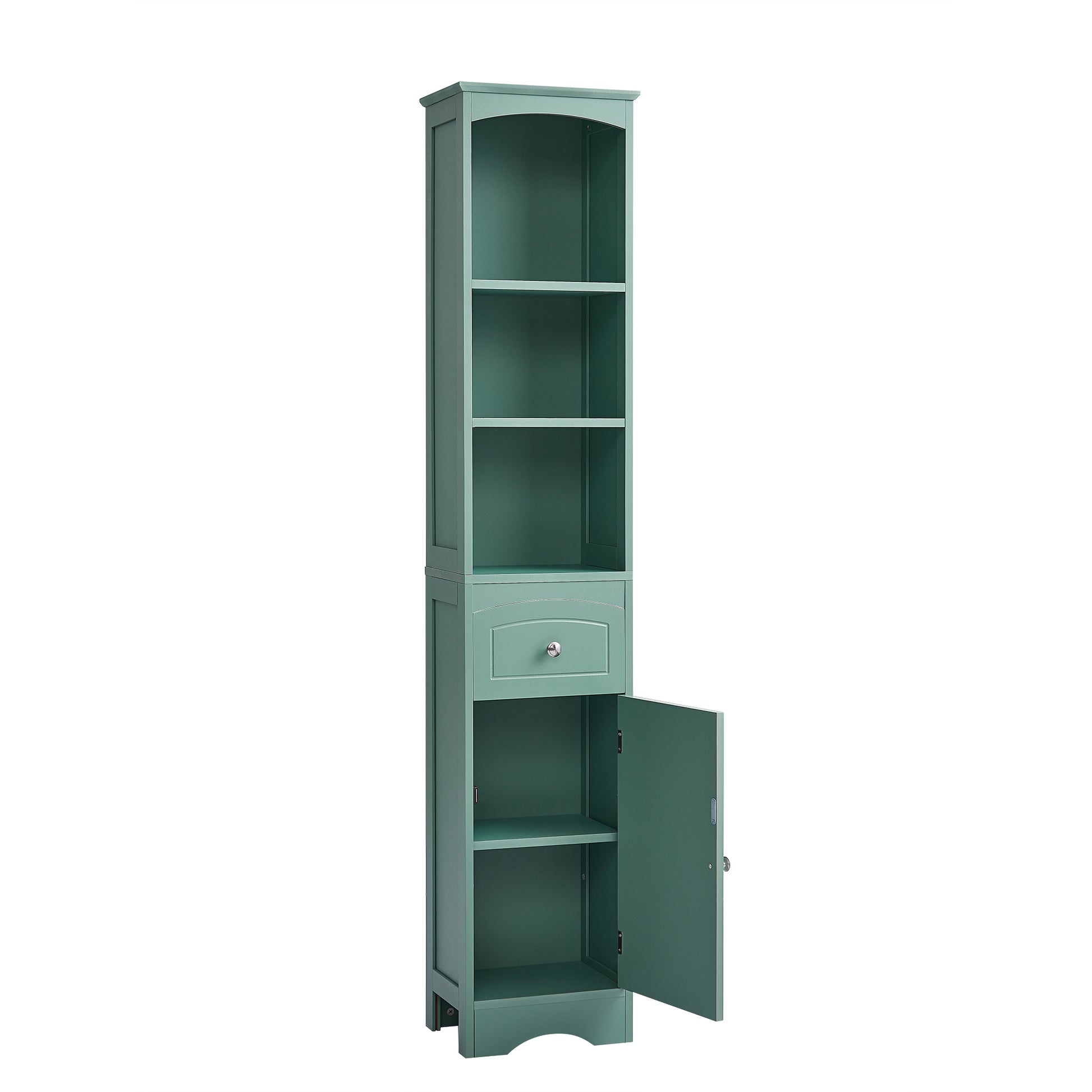 Tall Bathroom Cabinet, Freestanding Storage Cabinet With Drawer, Mdf Board, Adjustable Shelf, Green Green Mdf