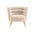 Coolmore Accent Chair ,Leisure Single Chair With Golden Feet Beige Velvet