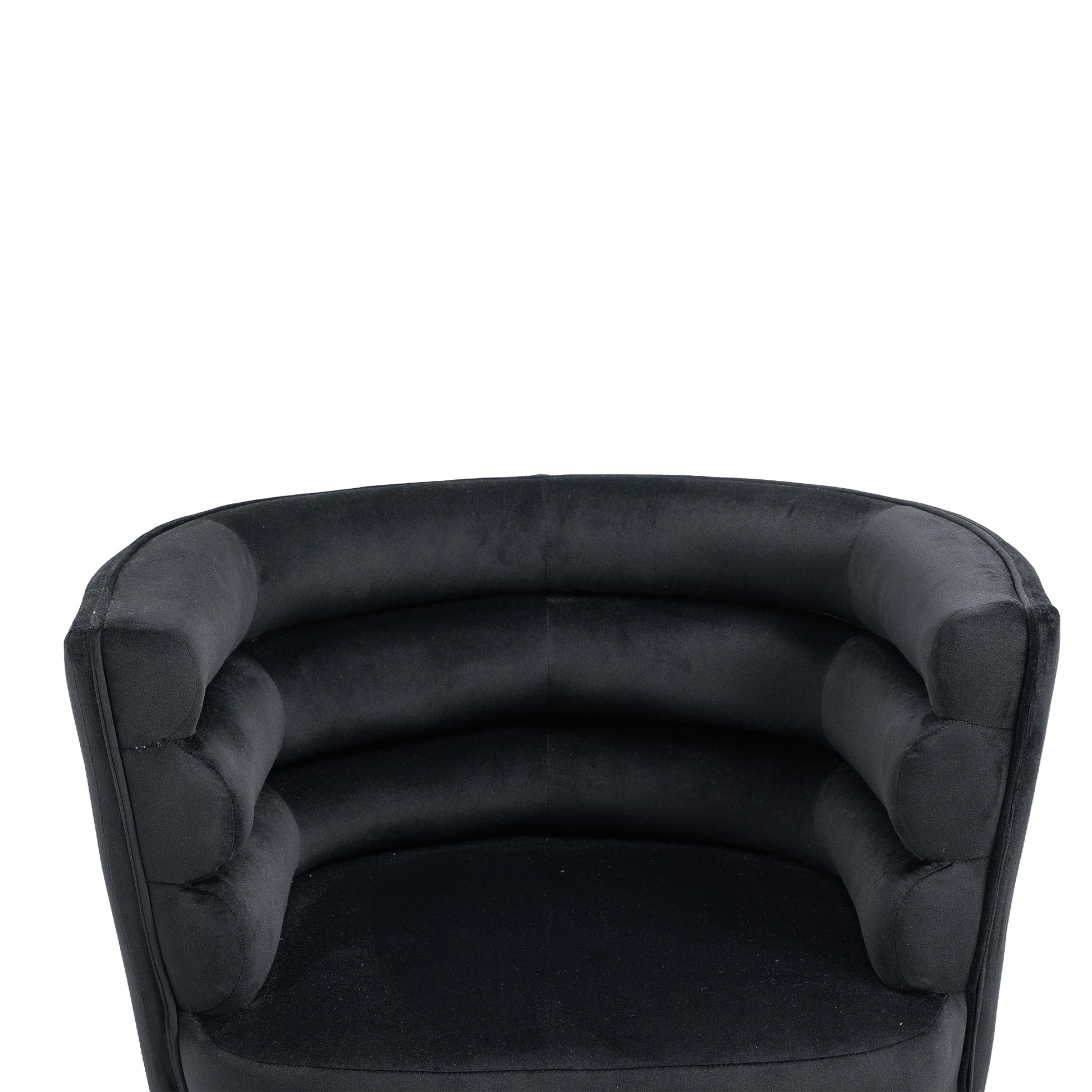 Coolmore Accent Chair ,Leisure Single Chair With Golden Feet Black Velvet