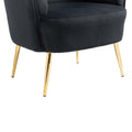 Coolmore Accent Chair ,Leisure Single Chair With Golden Feet Black Velvet
