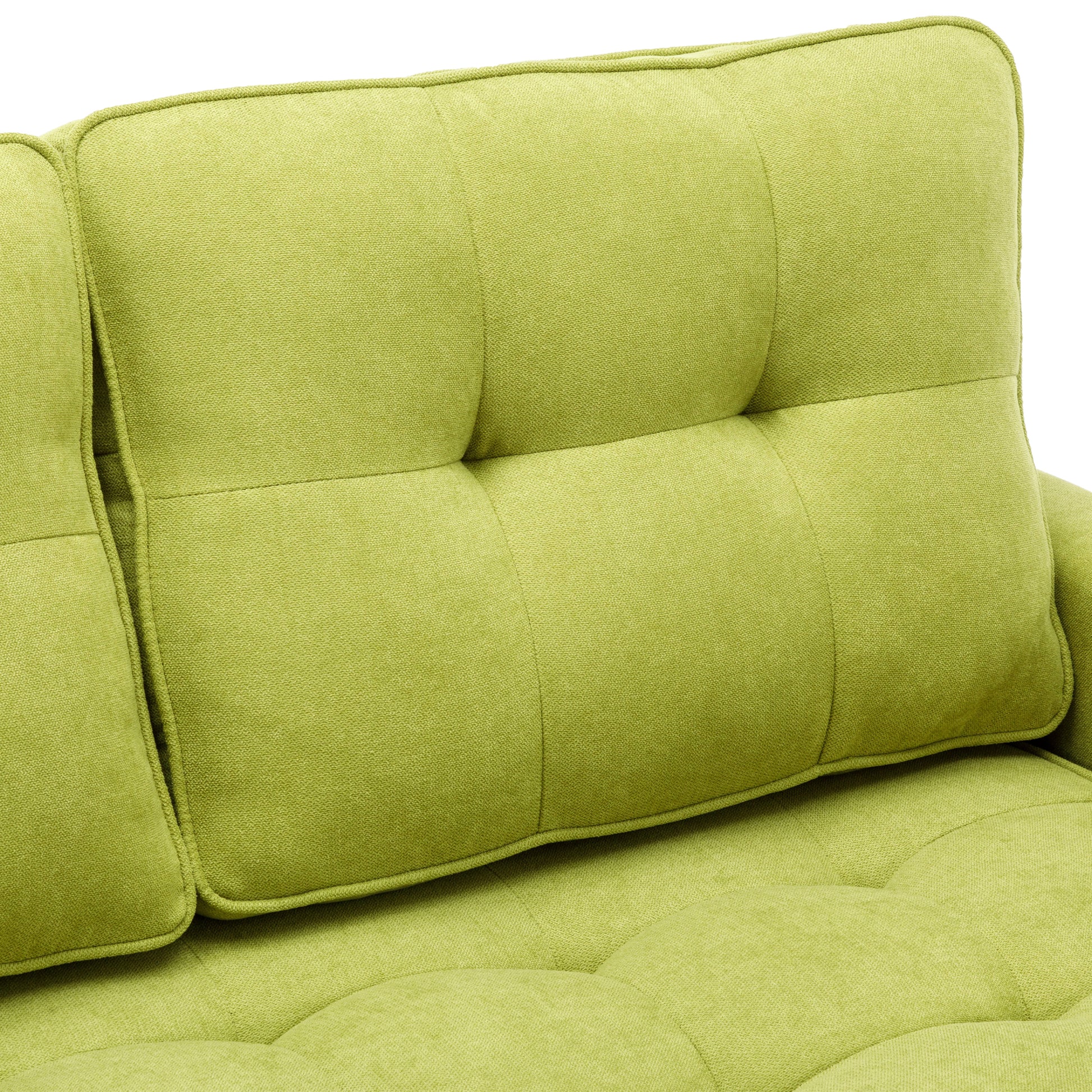 59.4" Loveseat Sofa With Pull Out Bed Modern Upholstered Couch With Side Pocket For Living Room Office, Green Green Chenille