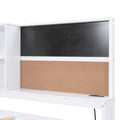 Twin Size Daybed With Storage Shelves, Blackboard, Cork Board, Usb Ports And Twin Size Trundle, White Box Spring Not Required Twin White Wood Pine Daybeds Solid Wood Mdf