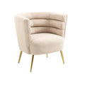 Coolmore Accent Chair ,Leisure Single Chair With Golden Feet Beige Velvet