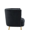 Coolmore Accent Chair ,Leisure Single Chair With Golden Feet Black Velvet