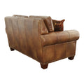 Rustic Leather Collection Loveseat Premium Construction, Nail Head Trim Maximum Comfort And Style Tan Foam Leather