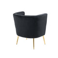 Coolmore Accent Chair ,Leisure Single Chair With Golden Feet Black Velvet
