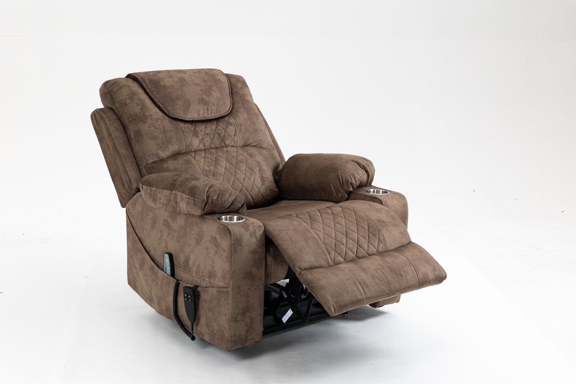 Lounge Chair Lift Chair Relax Sofa Chair Sitting Room Furniture Sitting Room Power Supply Elderly Electric Lounge Chair 180 Degree Lying Flat Brown Cotton Velvet