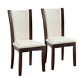 Style Comfort Contemporary 2Pcs Side Chairs Dark Cherry And Whitecushion Seat Kitchen Dining Room Furniture White Brown Dining Room Contemporary,Modern Dining Chairs Solid Back Solid Wood