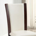 Style Comfort Contemporary 2Pcs Side Chairs Dark Cherry And Whitecushion Seat Kitchen Dining Room Furniture White Brown Dining Room Contemporary,Modern Dining Chairs Solid Back Solid Wood