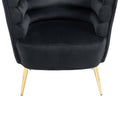 Coolmore Accent Chair ,Leisure Single Chair With Golden Feet Black Velvet