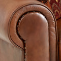 Rustic Leather Collection Loveseat Premium Construction, Nail Head Trim Maximum Comfort And Style Tan Foam Leather