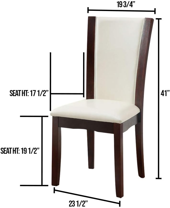Style Comfort Contemporary 2Pcs Side Chairs Dark Cherry And Whitecushion Seat Kitchen Dining Room Furniture White Brown Dining Room Contemporary,Modern Dining Chairs Solid Back Solid Wood