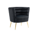 Coolmore Accent Chair ,Leisure Single Chair With Golden Feet Black Velvet