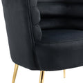 Coolmore Accent Chair ,Leisure Single Chair With Golden Feet Black Velvet
