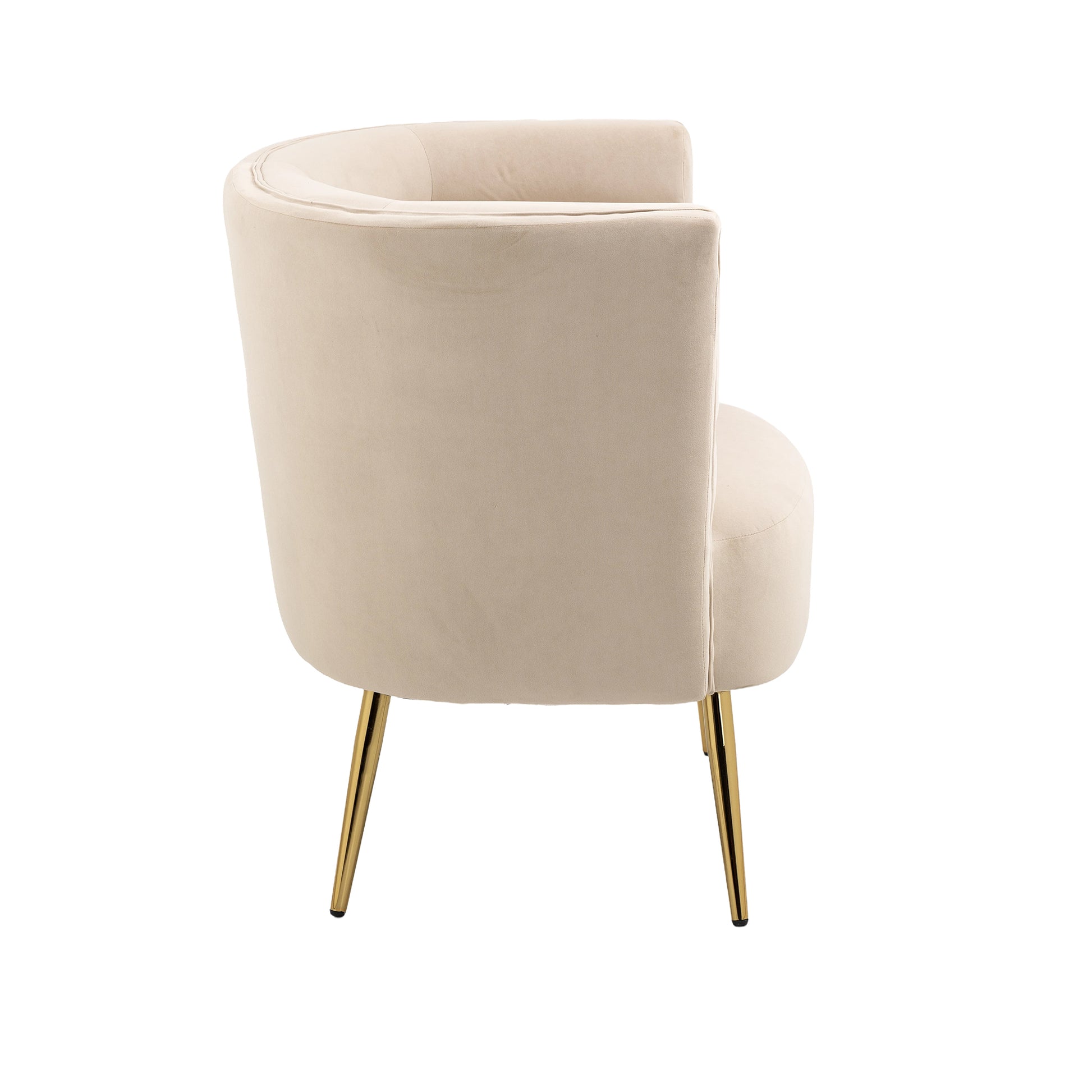 Coolmore Accent Chair ,Leisure Single Chair With Golden Feet Beige Velvet