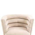 Coolmore Accent Chair ,Leisure Single Chair With Golden Feet Beige Velvet