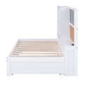 Twin Size Daybed With Storage Shelves, Blackboard, Cork Board, Usb Ports And Twin Size Trundle, White Box Spring Not Required Twin White Wood Pine Daybeds Solid Wood Mdf