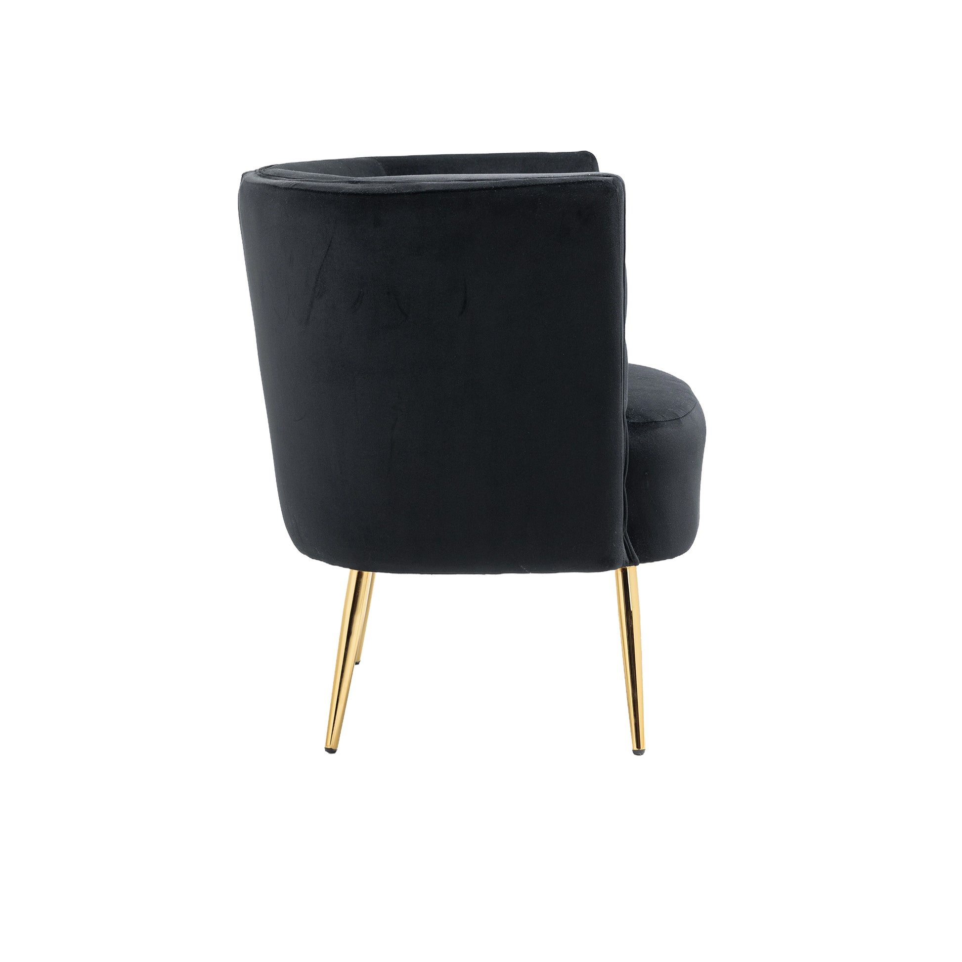 Coolmore Accent Chair ,Leisure Single Chair With Golden Feet Black Velvet