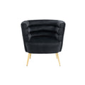Coolmore Accent Chair ,Leisure Single Chair With Golden Feet Black Velvet