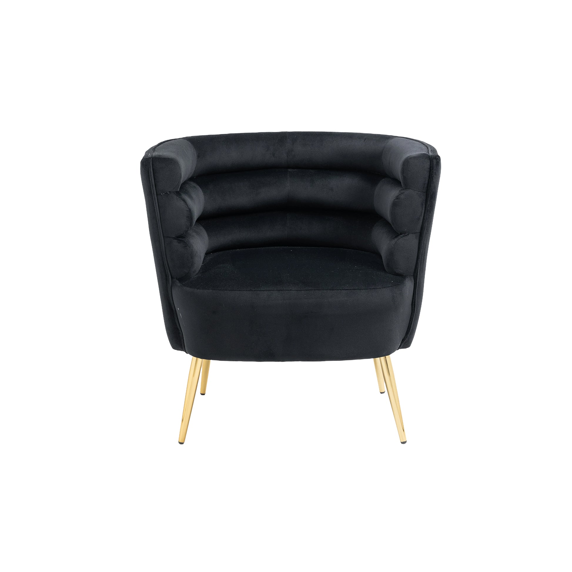 Coolmore Accent Chair ,Leisure Single Chair With Golden Feet Black Velvet