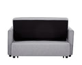 Modern Linen Convertible Loveseat Sleeper Sofa Couch With Adjustable Backrest, 2 Seater Sofa With Pull Out Bed With 2 Lumbar Pillows For Small Living Room & Apartment Grey Polyester