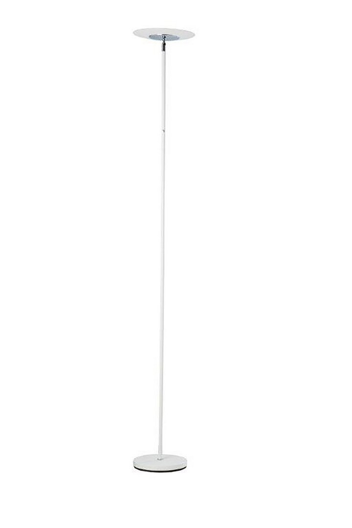 72" Tall" Linea" Adjustable Torchiere Led Floor Lamp, Satin White White Metal