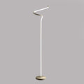 52.5 Inch Led Matte White Curvilinear S Curve Spiral Tube Angled Floor Lamp Matte White Metal