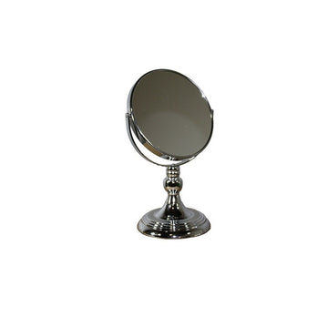 6.5" Diameter Chrome Make Up Mirror, X5 Magnification, Silver Finish Silver Metal