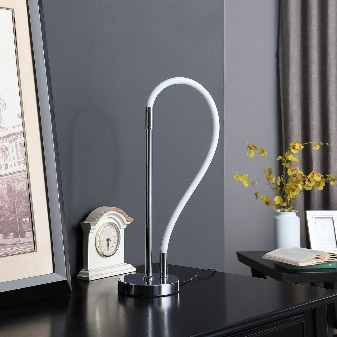 20.25" In Elastilight Led Tube W Magnetic End Contemporary Chrome Silver Table Lamp Silver Metal